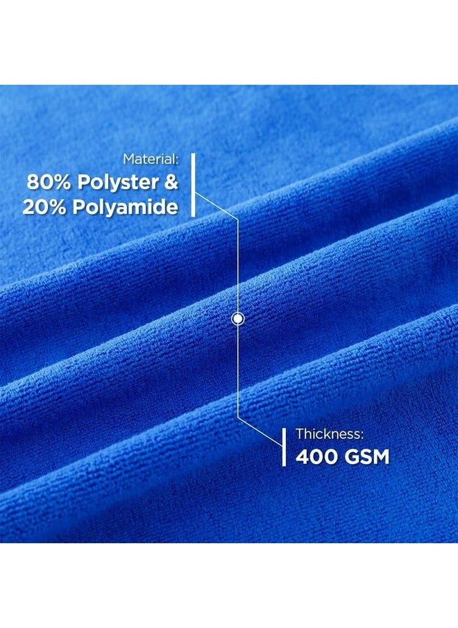 Face Towel | Microfiber Hand Towel | Antibacterial Face Towel | Hair & Face Towel For Man | 400 Gsm Towel | Shxs.. | Pack Of 3 | Blue