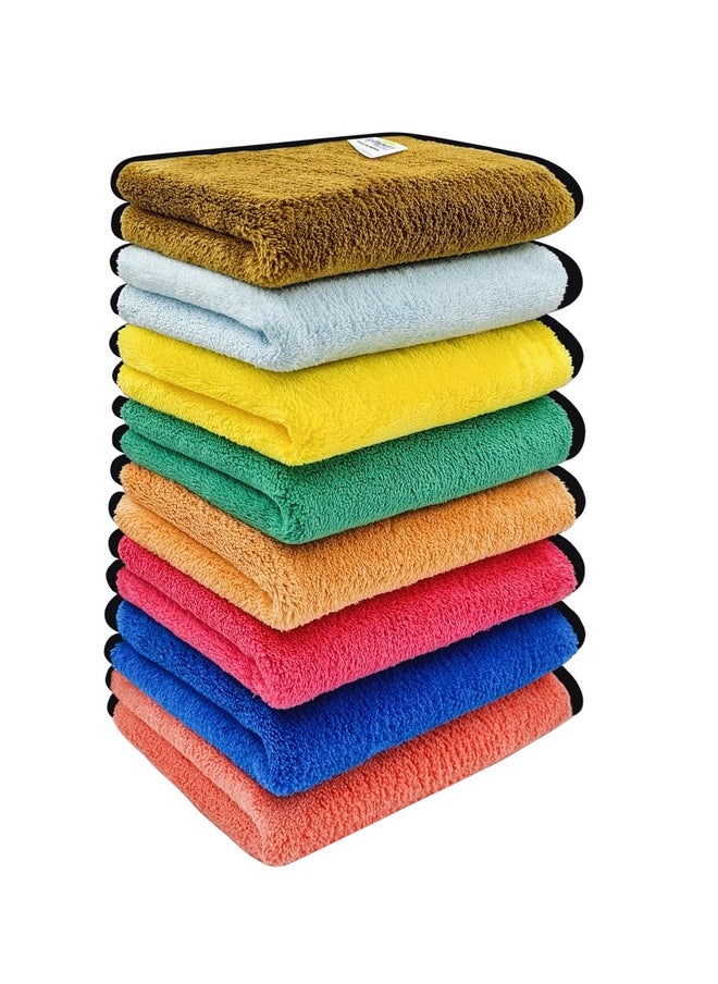 Microfiber Baby Hand & Face Wipes 20X30 Cms 8 Piece Towel Set 280 Gsm Multicolor! Super Soft & Comfortable For Newborn Baby And Kids Quick Drying Ultra Absorbent In Small Size.………