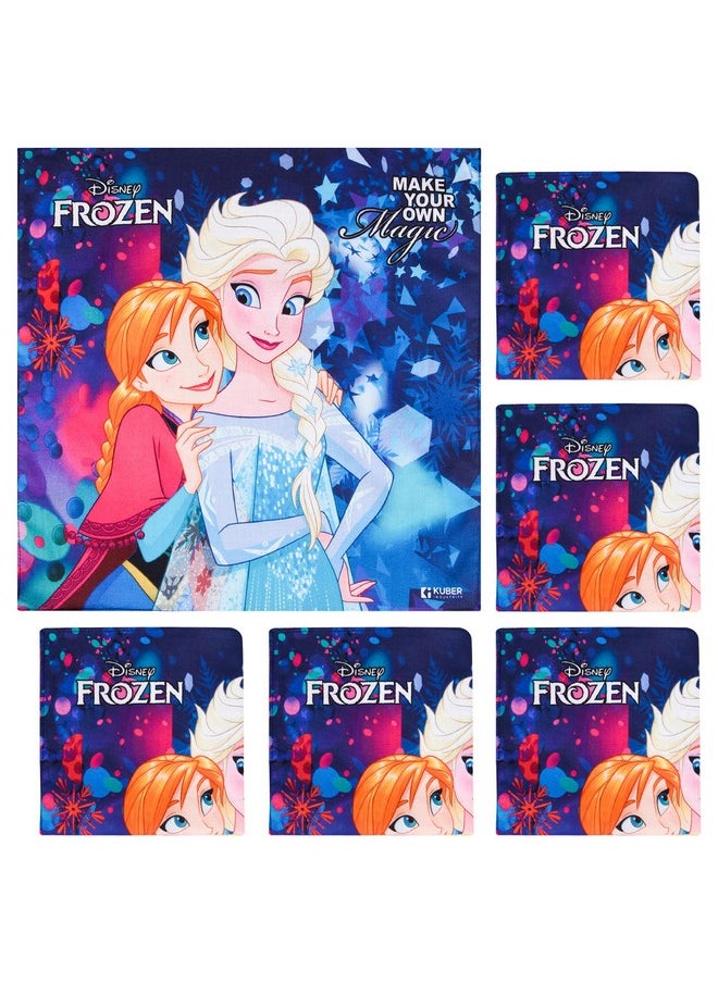 Pack Of 6 Handkerchiefs | Disney Frozen ! | Cotton Handkerchiefs For Boys & Girls | Premium Handkerchiefs | Rumal For Boys & Girls | Hankies For Gifting | Blue