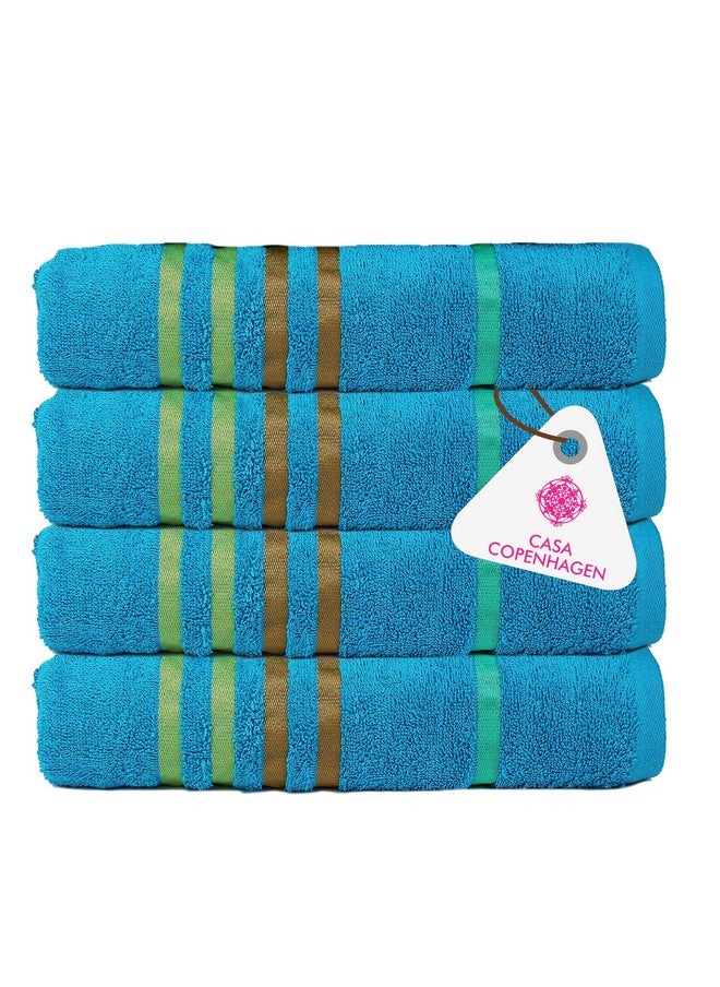 - Egyptian Cotton Exotic 4 Pcs Face Towel (30 X 30Cm) Colour : Hawain Ocean