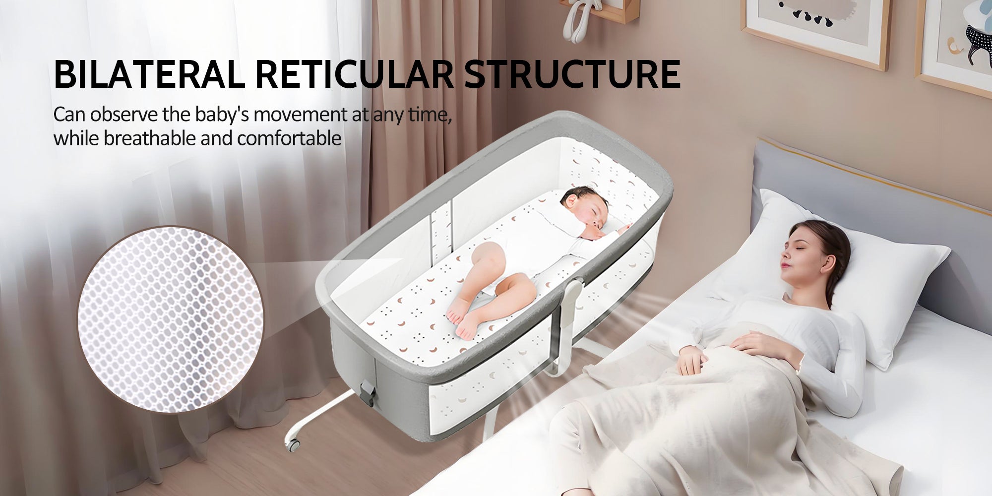 Baby Cot Baby Swing Bed Toddler Bassinet Foldable Baby Cradle for 0-18 Months