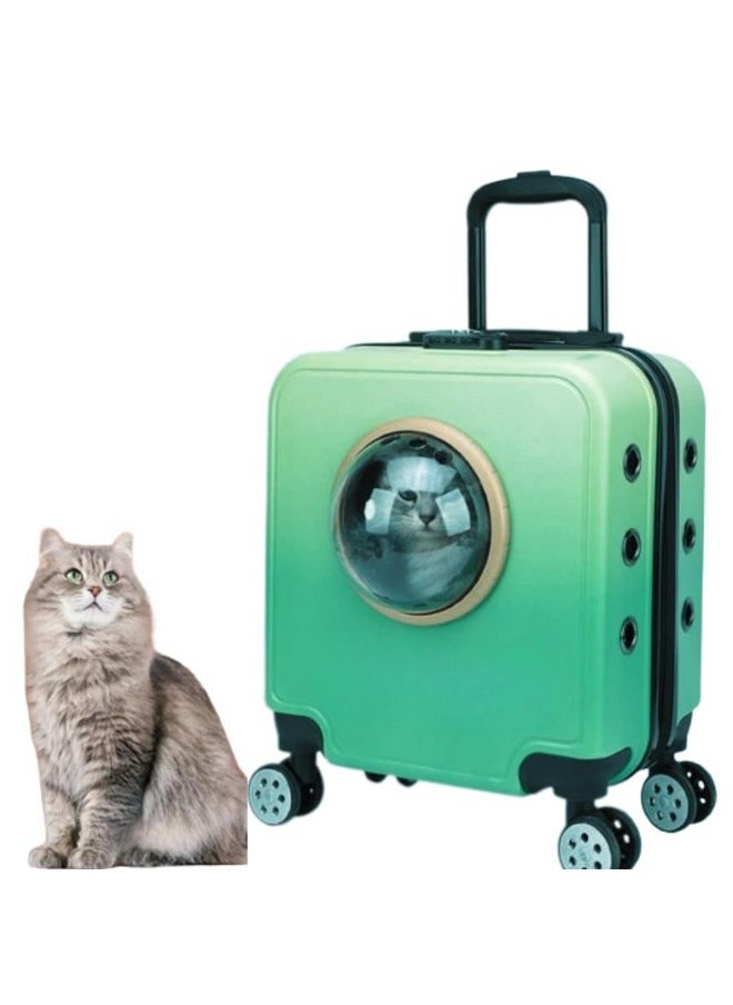 Carrier Stroller With Wheels For Small, Medium, Pets Pet Trolley Box Portable 18 Inch Universal Wheel Travel Box Cats And Dogs Available Pet Box Pet Trolley Box (Green)