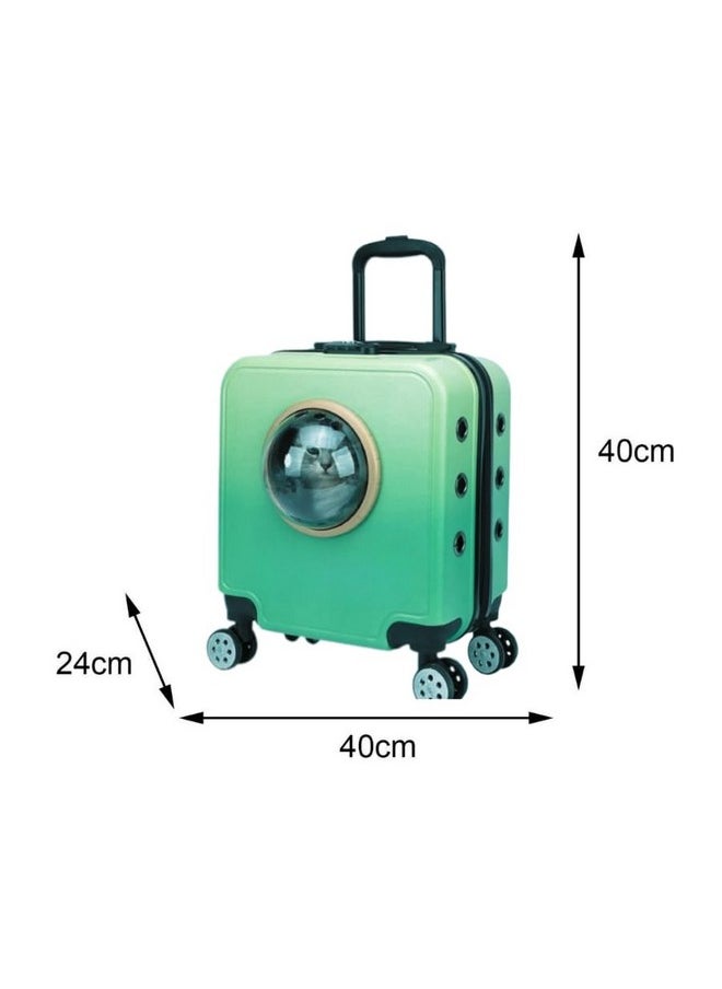 Carrier Stroller With Wheels For Small, Medium, Pets Pet Trolley Box Portable 18 Inch Universal Wheel Travel Box Cats And Dogs Available Pet Box Pet Trolley Box (Green)