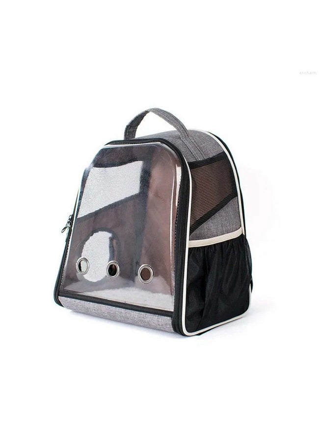 Cat Carriers Oxford Carrier Ventilation Outdoor Travel Extra Space Universal Window Backpack Panoramic Suitcase (Grey)