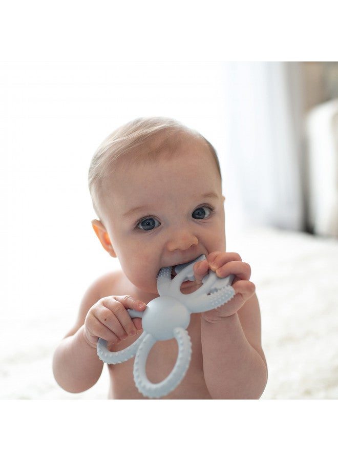 Flexees Blue Bunny, Soft 100% Silicone Baby Teether, Bpa Free, 3 Months +