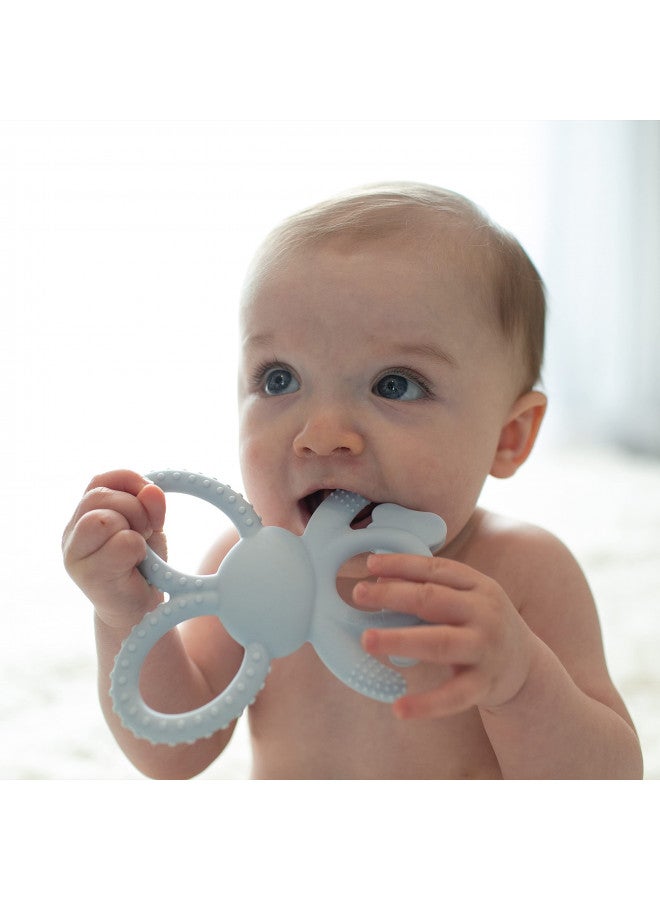 Flexees Blue Bunny, Soft 100% Silicone Baby Teether, Bpa Free, 3 Months +