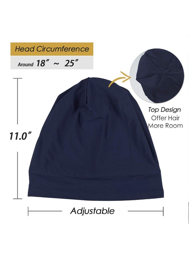 Satin Cap Women Sleeping Curly Hair Navy
