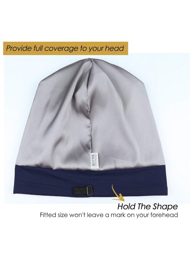 Satin Cap Women Sleeping Curly Hair Navy