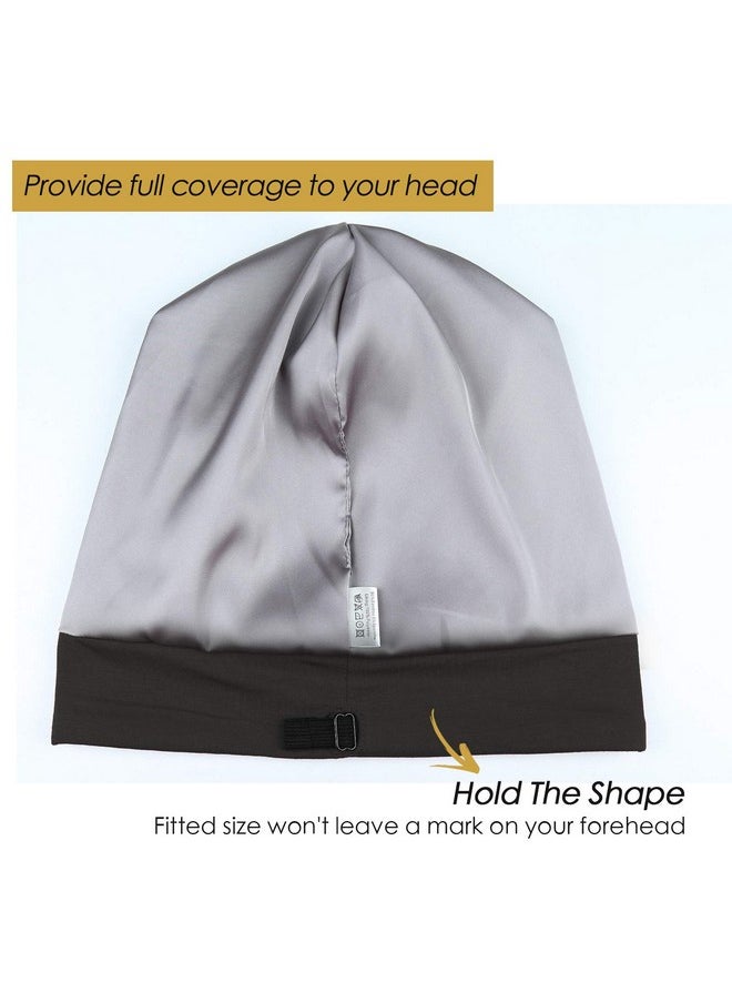 Slap Cap Satin Lined For Curly Hair Women Dark Gray