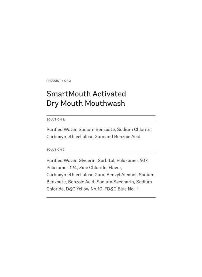 Package With Dry Mouth Activated Mouthwash - 16 Fl Oz, Soothing Mint & Dry Mouth Dual-Action Mints - 50 Count, Mellow Mint & Premium Zinc Ion Toothpaste - 6 Oz, Mild Mint