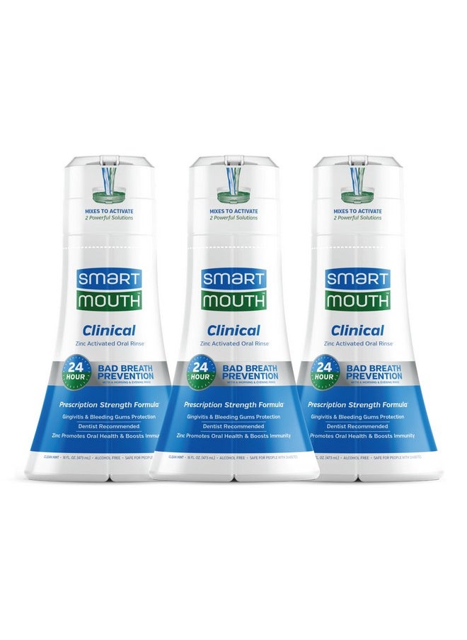 Dds Activated Clinical Mouthwash - Adult Mouthwash For Fresh Breath - Clinical Strength Mouthwash For Gum Health, Gingivitis & More - Clean Mint Flavor, 16 Fl Oz (3 Pack)