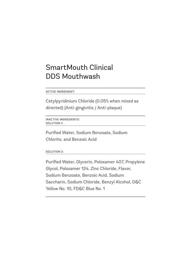 Dds Activated Clinical Mouthwash - Adult Mouthwash For Fresh Breath - Clinical Strength Mouthwash For Gum Health, Gingivitis & More - Clean Mint Flavor, 16 Fl Oz (3 Pack)