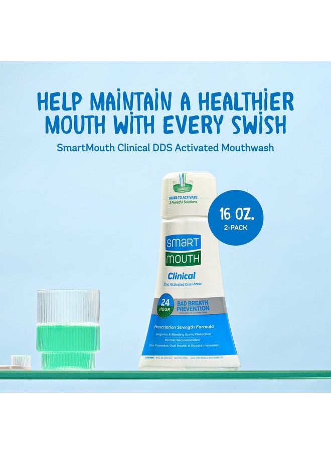 Dds Activated Clinical Mouthwash - Adult Mouthwash For Fresh Breath - Clinical Strength Mouthwash For Gum Health, Gingivitis & More - Clean Mint Flavor, 16 Fl Oz (3 Pack)