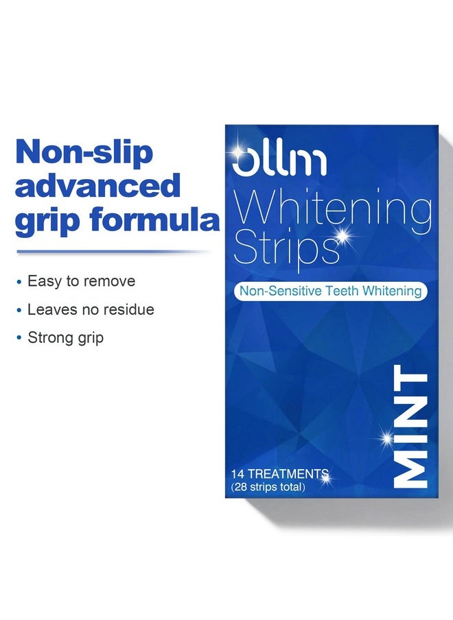 Teeth Whitening Strip Enamel Safe - Hydrogen Peroxide For Sensitive Teeth, 14 Treatments For Teeth Whitening, Professional And Safe Teeth Whitening Strips, Mint