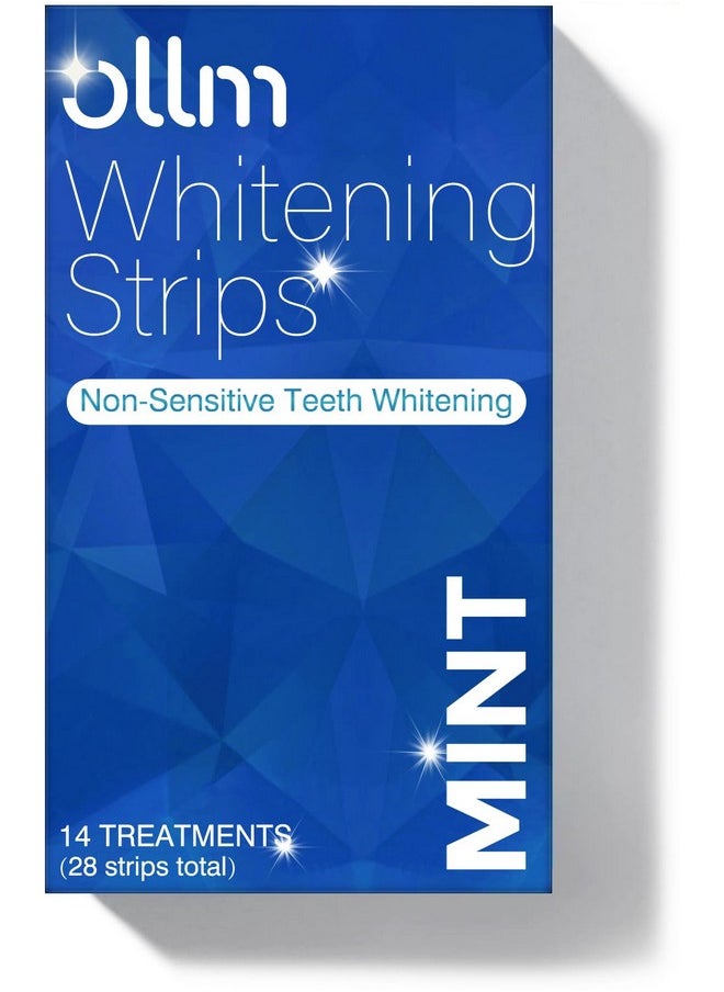 Teeth Whitening Strip Enamel Safe - Hydrogen Peroxide For Sensitive Teeth, 14 Treatments For Teeth Whitening, Professional And Safe Teeth Whitening Strips, Mint