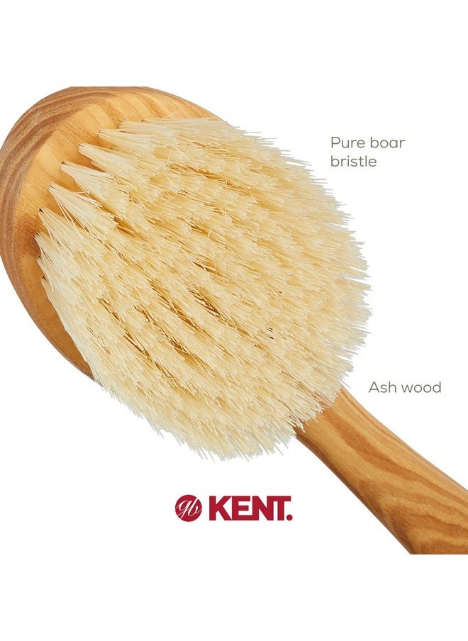 Fd10 Ashwood Back Scrubber For Shower Bath Brush And Body Scrubber Exfoliator - Boar Bristle Shower Brush For Body For Men And Women - Kent Brush Back Scrubbers For Use In Shower Made In England