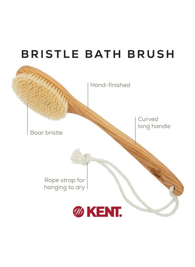 Fd10 Ashwood Back Scrubber For Shower Bath Brush And Body Scrubber Exfoliator - Boar Bristle Shower Brush For Body For Men And Women - Kent Brush Back Scrubbers For Use In Shower Made In England