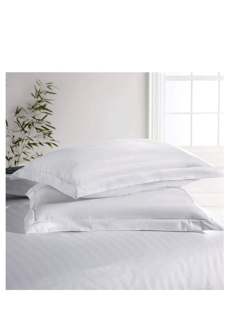 TW Premier Hotel Duvet Cover Single Size Stripe 4 Pcs Set - 1 Duvet Cover 160xx220cm (Without Filling), 1 Fitted Sheet 120x200+30cm, 2 Oxford Pillow Cases 48x74+5cm, Super Soft Quilt Cover