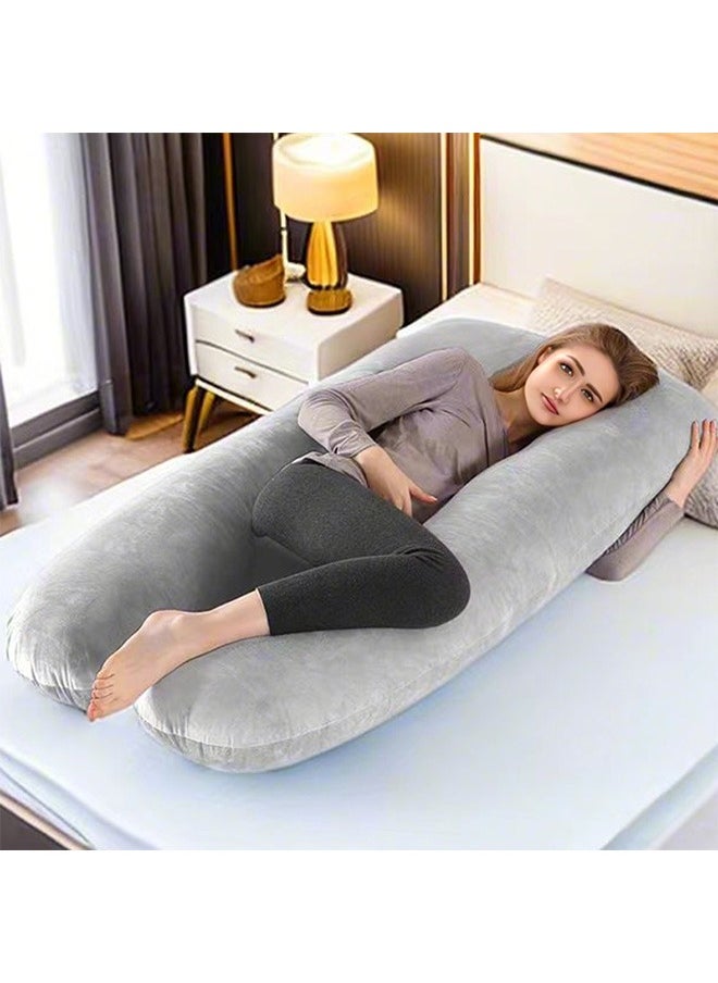 U-Shaped Pillow For Pregnant Women, Side-Lying Waist Pillow, Grey