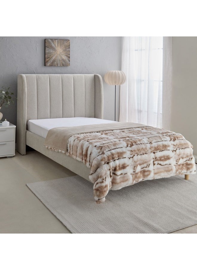 Furlo Sheared Printed Rabbit Fur Double Layer Twin Blanket 220 x 150 cm