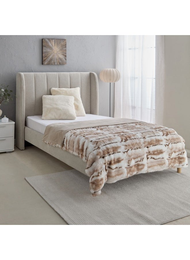 Furlo Sheared Printed Rabbit Fur Double Layer Twin Blanket 220 x 150 cm