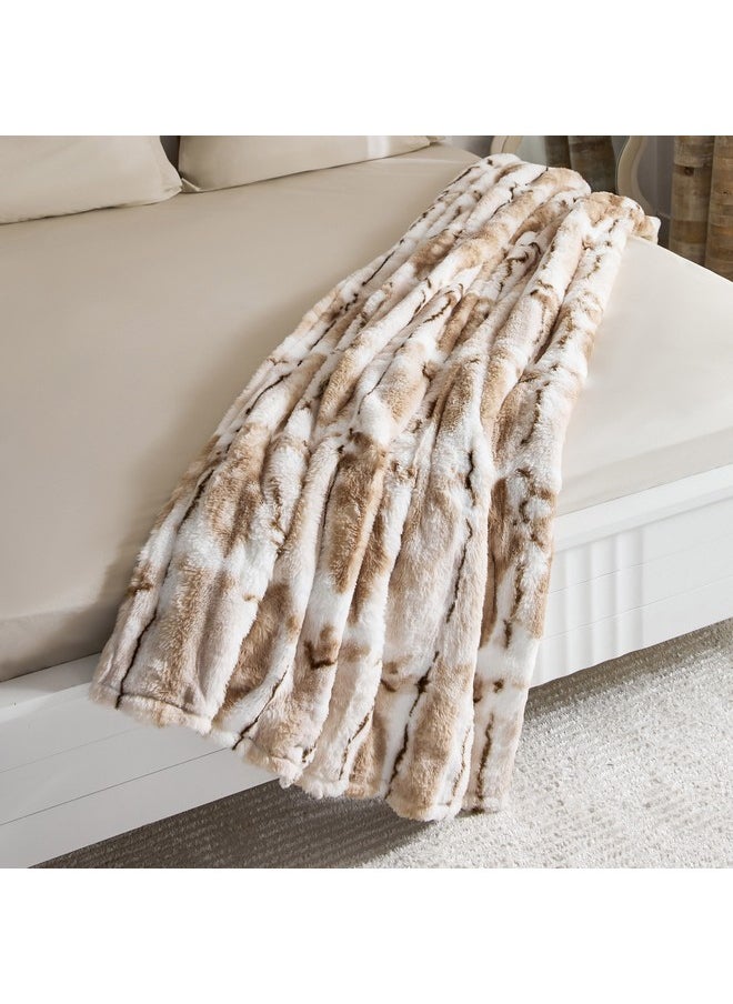 Furlo Sheared Printed Rabbit Fur Double Layer King Blanket 240 x 220 cm