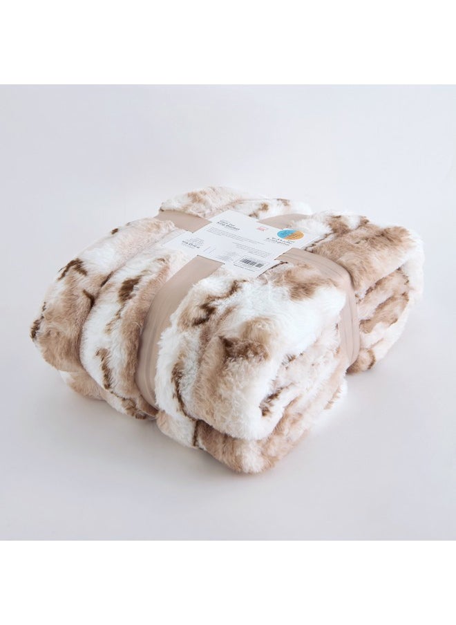 Furlo Sheared Printed Rabbit Fur Double Layer King Blanket 240 x 220 cm