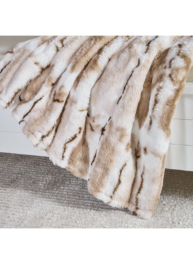 Furlo Sheared Printed Rabbit Fur Double Layer King Blanket 240 x 220 cm