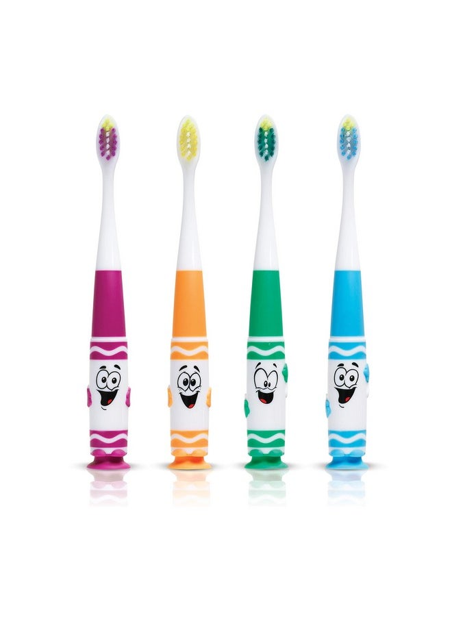 Crayola Toddler Pip-Squeaks Toothbrush, Ultra Soft Bristles, Tapered Head, Ages 2+, 2 Count