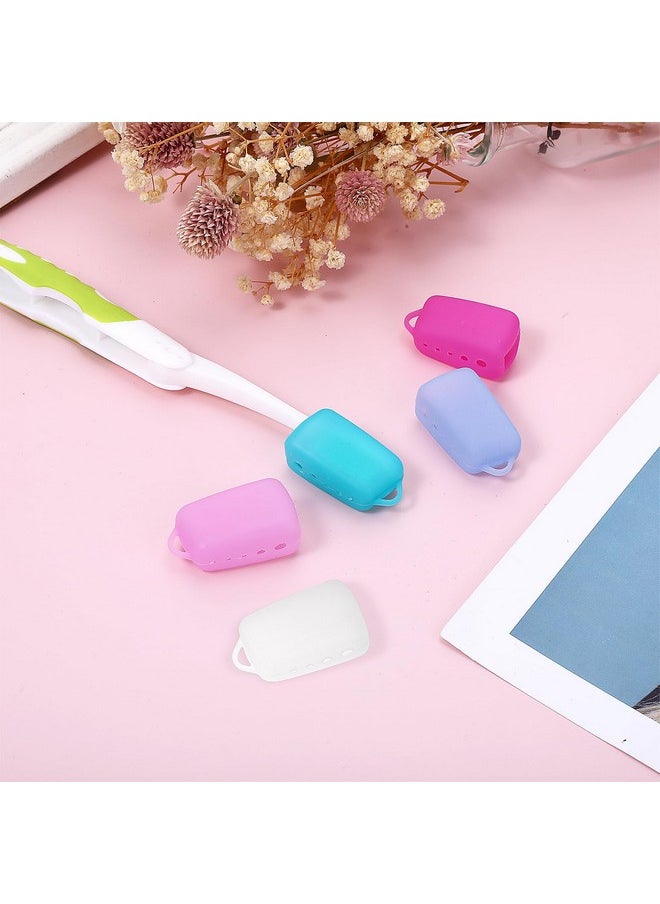 5 Pcs Toothbrush Covers Silicone Toothbrush Covers Caps Portable Toothbrush Protector Travel Toothbrush Head Case Toothbrush Storage Head Cover Toothbrush Head Holder For Bathroom Home Travel