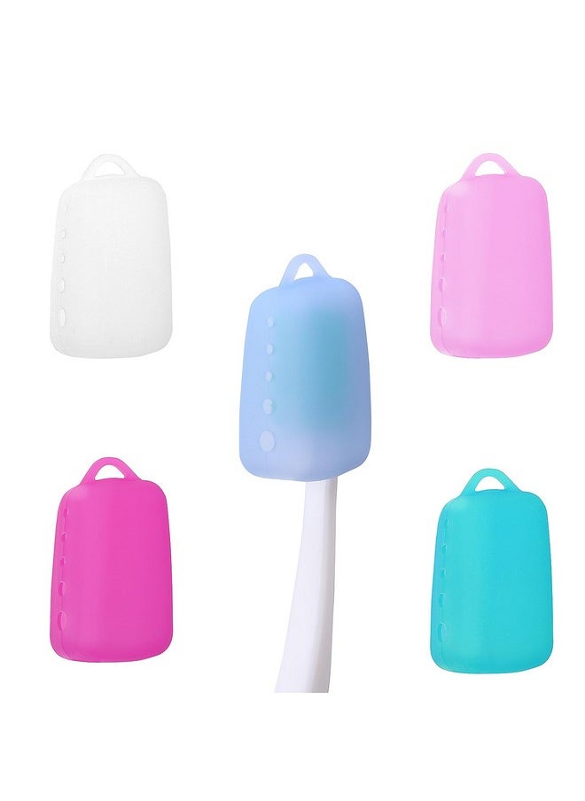 5 Pcs Toothbrush Covers Silicone Toothbrush Covers Caps Portable Toothbrush Protector Travel Toothbrush Head Case Toothbrush Storage Head Cover Toothbrush Head Holder For Bathroom Home Travel