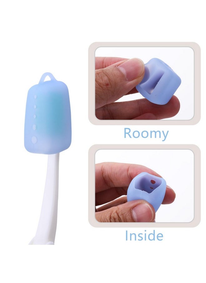 5 Pcs Toothbrush Covers Silicone Toothbrush Covers Caps Portable Toothbrush Protector Travel Toothbrush Head Case Toothbrush Storage Head Cover Toothbrush Head Holder For Bathroom Home Travel