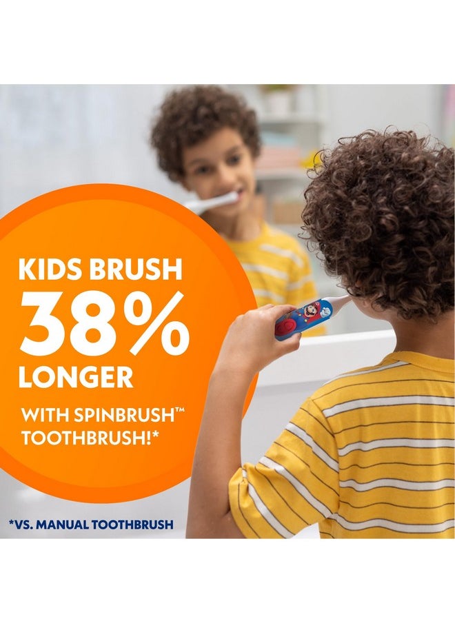 Super Mario Kid’S Electric Battery Toothbrush, Soft, 1 Ct, Character May Vary