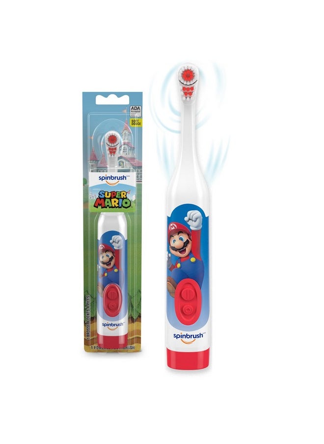 Super Mario Kid’S Electric Battery Toothbrush, Soft, 1 Ct, Character May Vary