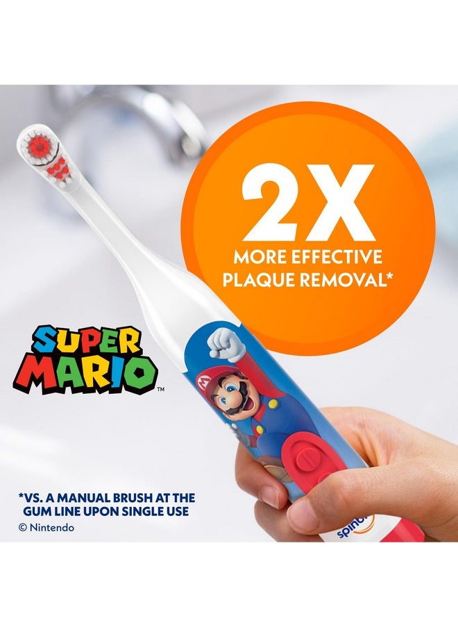 Super Mario Kid’S Electric Battery Toothbrush, Soft, 1 Ct, Character May Vary