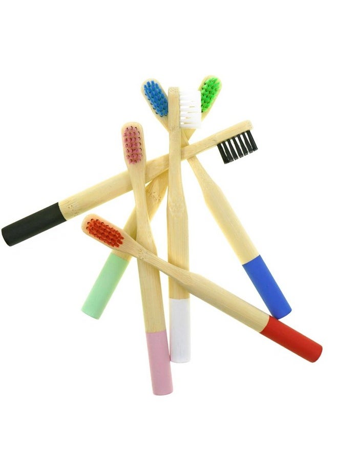 Kids Bamboo Toothbrushes (6 Pack) Bpa Free Soft Bristles Eco-Friendly, Natural Toothbrush Set Biodegradable