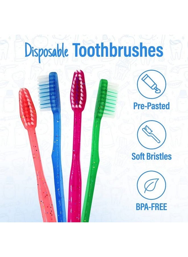 Mega Pack Kids Disposable Toothbrushes With Paste | Children'S Bubblegum Pre-Pasted & Individually Wrapped Toothbrush Bundle | Perfect For School, Camp, Summer Vacation, (36 Pack)
