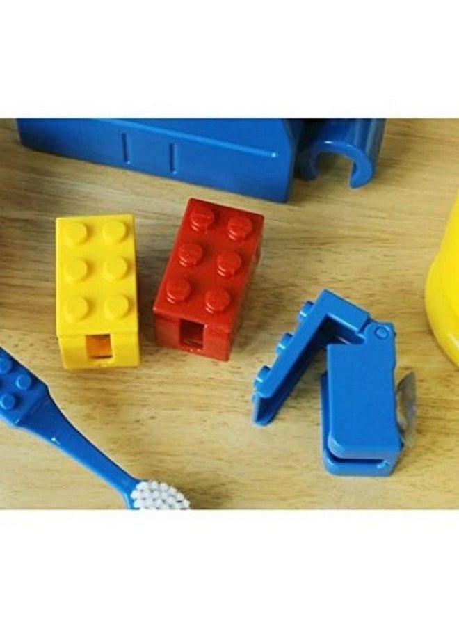 3Pcs Brick Design Toothbrush Case Cover Holder Set For Office, Travel, Home For Kids Children (3Pcs-Blockholders)