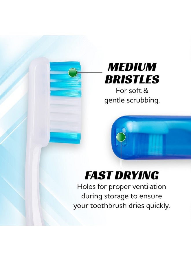 Travel Toothbrushes, Mini Toothbrush With Toothbrush Cover, Camping Toothbrush, Travel Size Toothbrush With Toothbrush Case Portable Toothbrush, Adults Travel Toothbrush Kit (3 Pack)