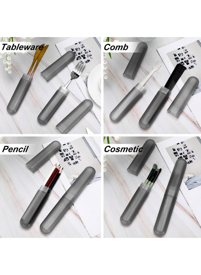 90 Pack Travel Toothbrush Case Holder Bulk Breathable Portable Toothbrush Storage Plastic Toothbrush Container For Home Outdoor Traveling Trip Camping, 8 X 1.2 Inch (Gray)