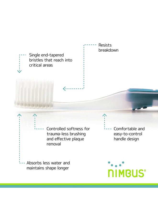 Extra Soft Toothbrushes (Regular Size Head), Periodontist Design Tapered Bristles For Sensitive Teeth & Receding Gums (5 Pack, Colors May Vary)