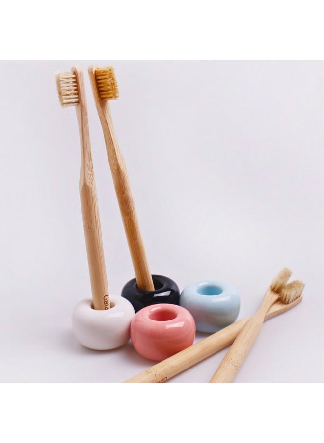 Natural Bristle Bamboo Toothbrush (No Nylon - Boar Hair Only) - Totally Compostable & Biodegradable Boar Bristle And Bamboo Toothbrushes - Zero Waste - 6-Pack