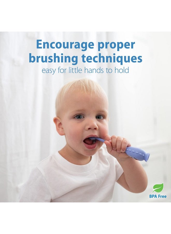 Toothscrubber Toothbrush, Three-Sided Toddler Training Toothbrush For Ages 1-4 Years With Suction Cup Base And Color Changing Bristles