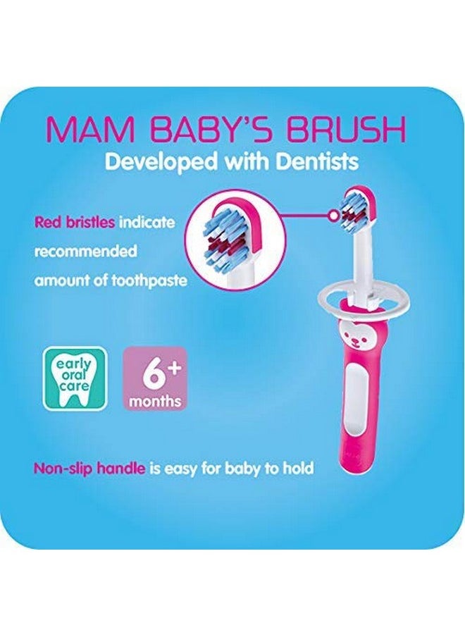 Baby Toothbrushes (2 Baby'S Brushes And 1 Safety Shield), Toothbrushes With Brushy The Bear Character, Interactive App, For Boys 6+ Months