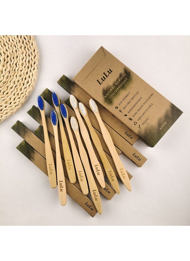 Natural Bamboo Toothbrush - Charcoal Clean Toothbrush For Oral Care Teeth Cleaning - Environmentally Friendly Organic Medium Soft Bristle Brushes