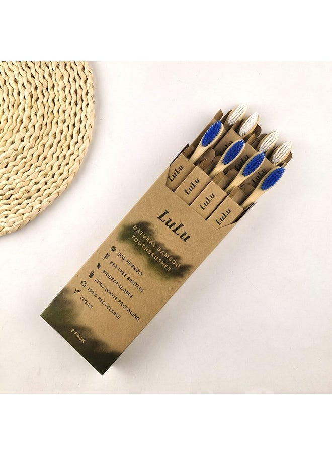 Natural Bamboo Toothbrush - Charcoal Clean Toothbrush For Oral Care Teeth Cleaning - Environmentally Friendly Organic Medium Soft Bristle Brushes