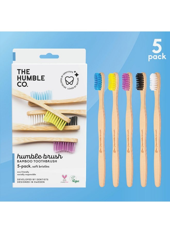 Bamboo Toothbrushes (5Pk) - Toothbrushes For Superior Oral Care, Dental Hygiene, And Gum Care, Bpa Free (Soft Bristles)