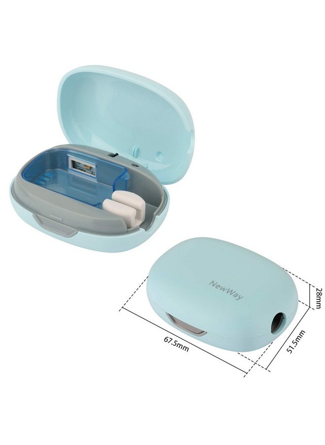 Mini Toothbrush Sterilizer Cover Rechargeable Travel Toothbrush Case With Holder For Houshold And Traving Or Business Trip Blue