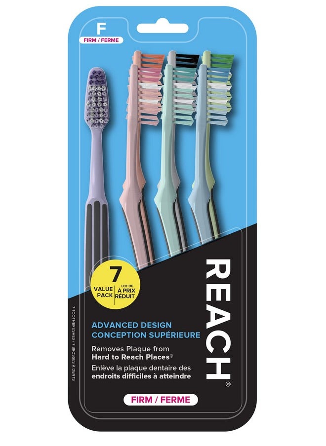 Advanced Design Toothbrush, Firm Bristles, 7 Count Value Pack