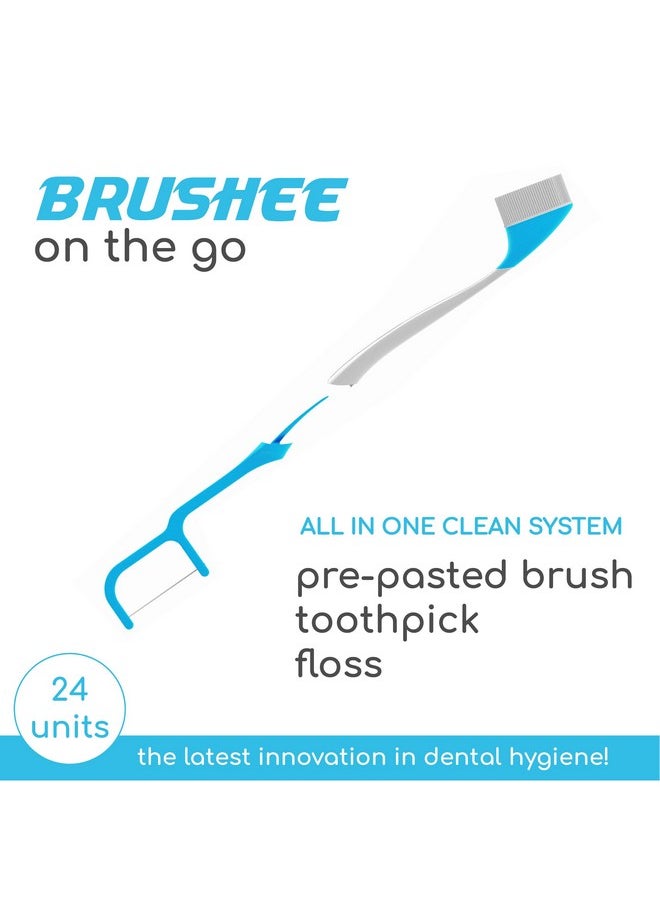 - The Evolution Of Oral Care | 3-In-1 Tool (Pre-Pasted Mini-Brush + Floss + Pick) | Individually Wrapped | Disposable | Prepasted Travel Toothbrushes | Small Adult Toothbrush - (24-Pack)